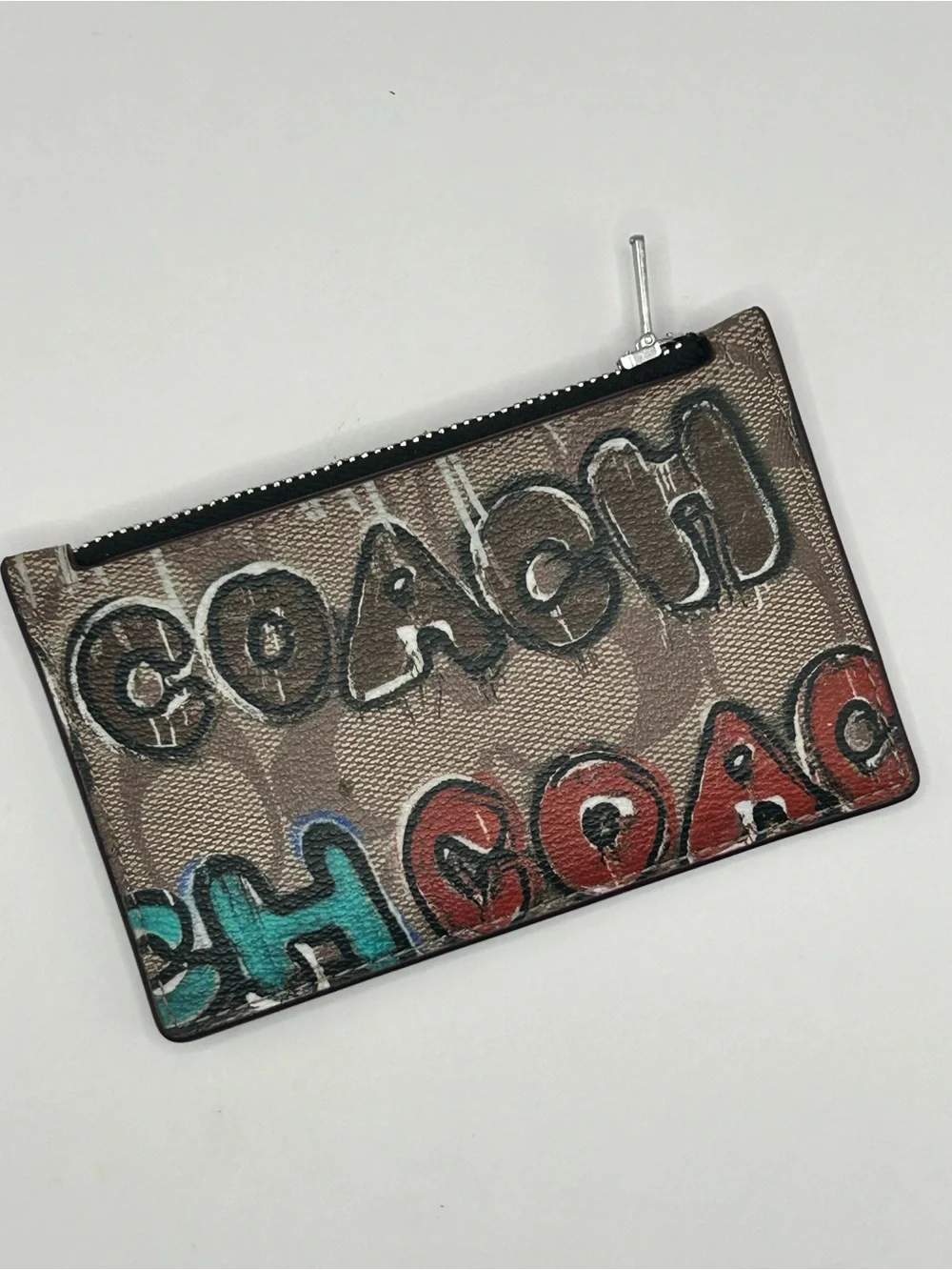 Coach X Mint + Serf  Graffiti Zip Card Holder